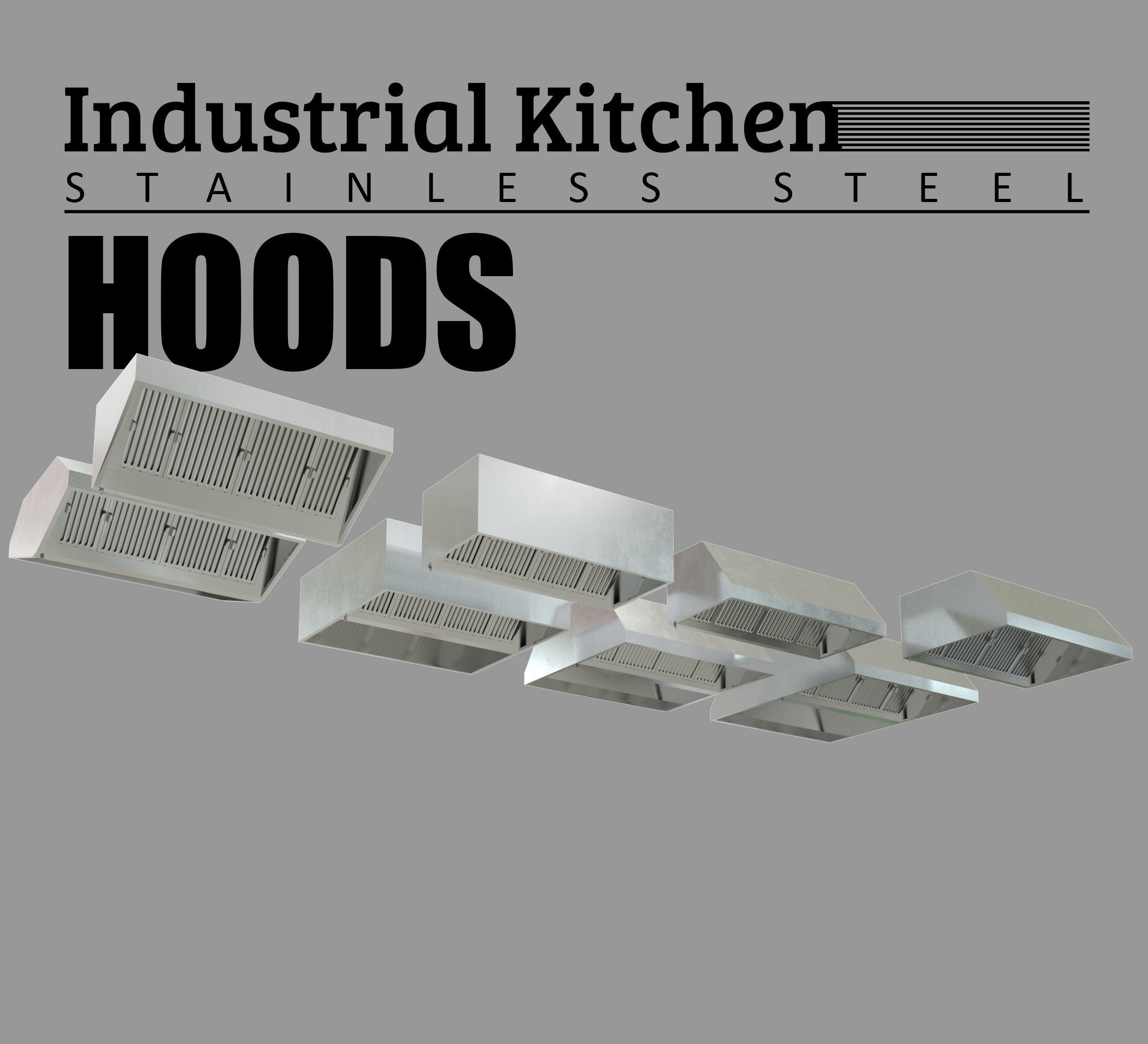 Industrial Commercial Kitchen Collection Low-poly 3D model_8