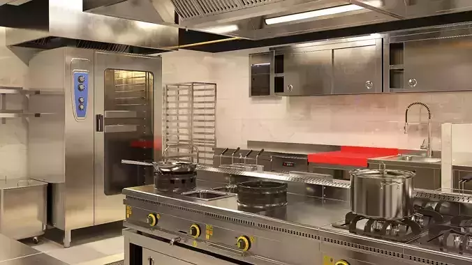 Industrial Commercial Kitchen Collection Low-poly 3D model