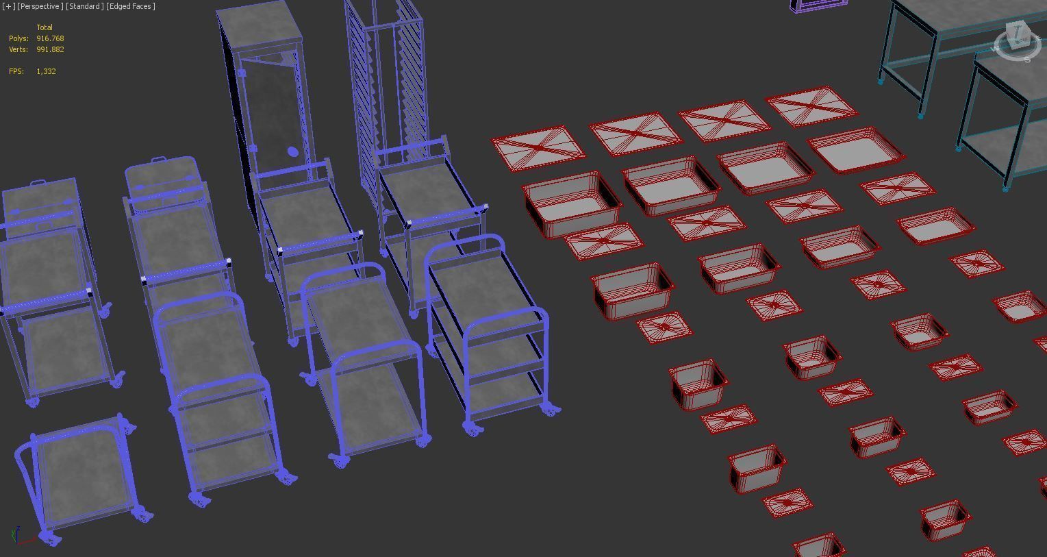 Industrial Commercial Kitchen Collection Low-poly 3D model_19