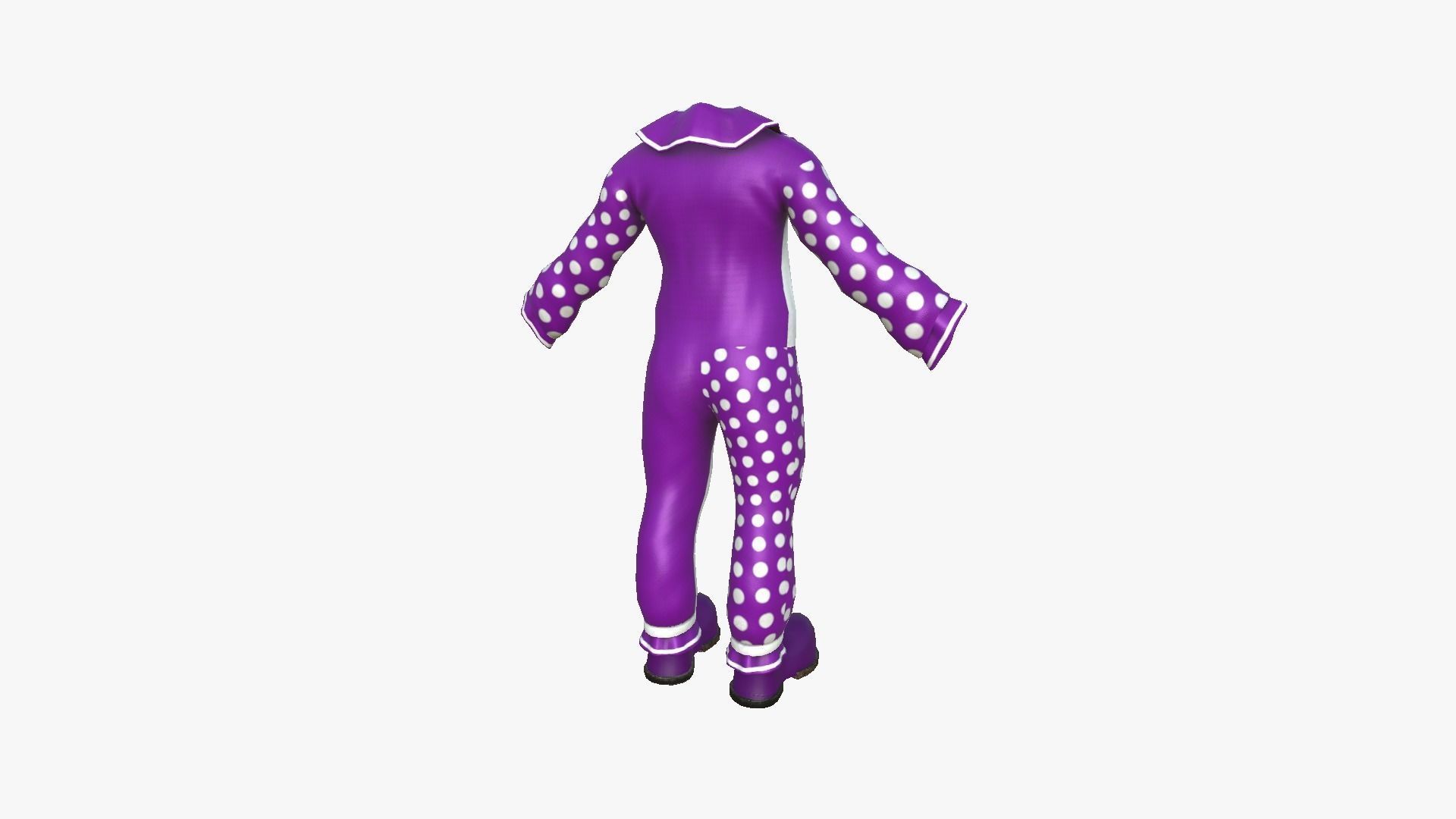 Clown Terror Outfit A06 Purple - Character Design Low-poly 3D model_5