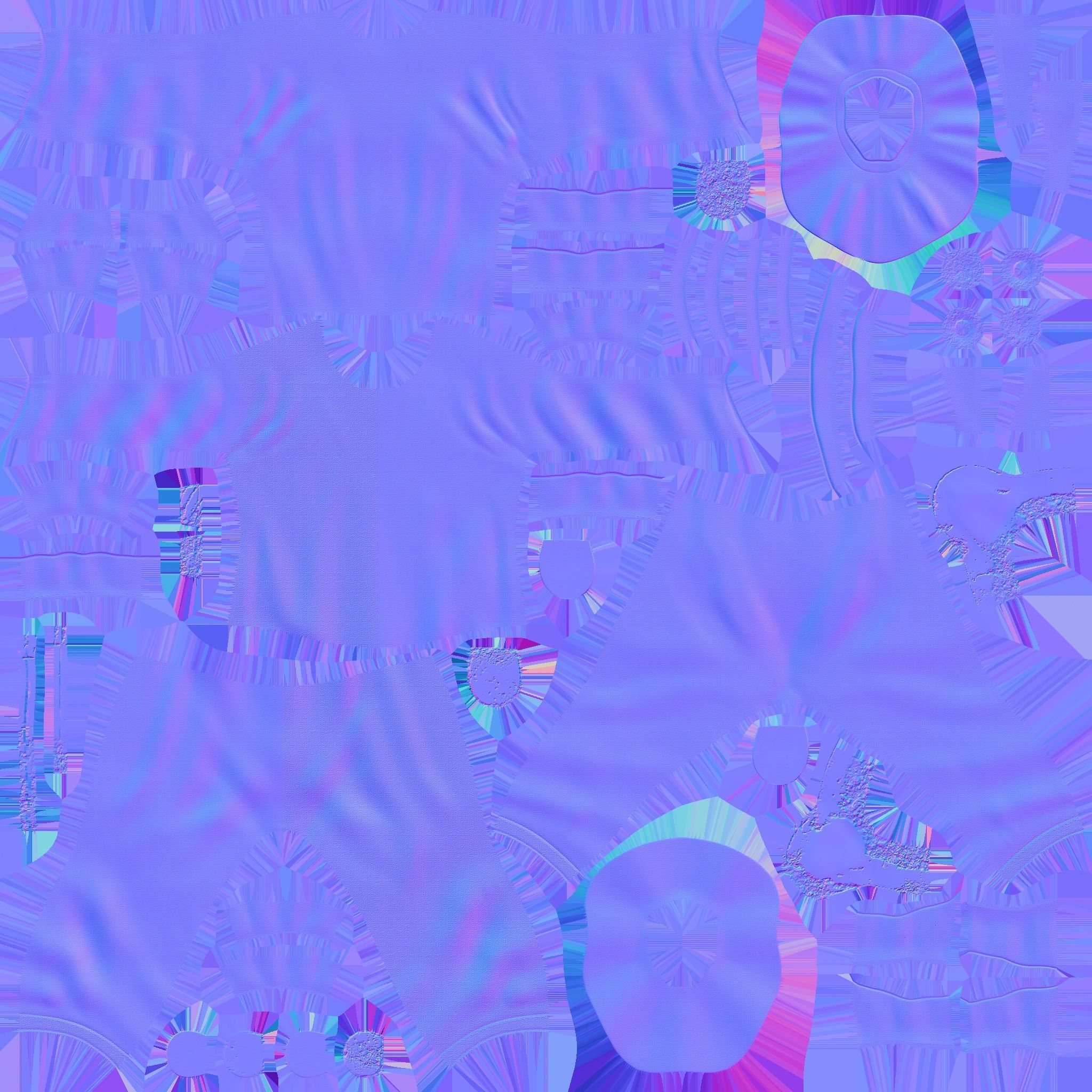 Clown Terror Outfit A06 Purple - Character Design Low-poly 3D model_28