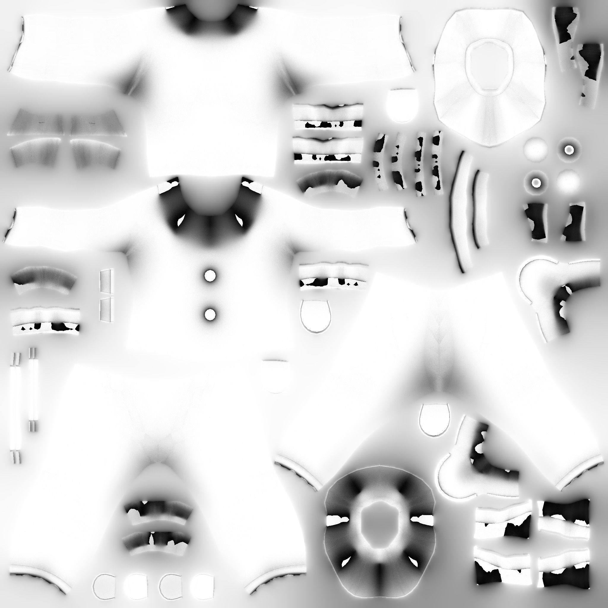 Clown Terror Outfit A07 Pink - Character Design Low-poly 3D model_26