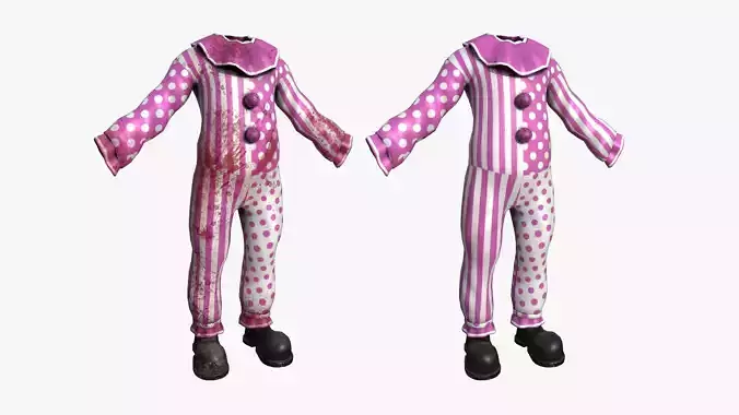 Clown Terror Outfit A07 Pink - Character Design Low-poly 3D model