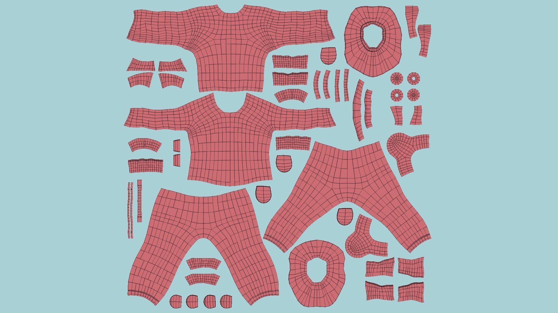 Clown Terror Outfit A07 Pink - Character Design Low-poly 3D model_17