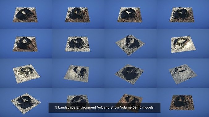 5 Landscape Environment Volcano Snow Volume 09 3D Model Collection