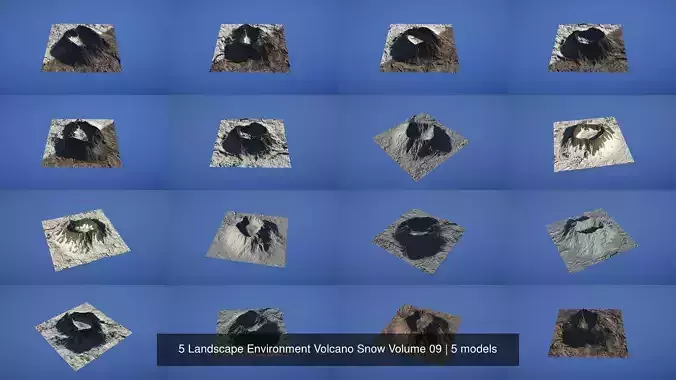 5 Landscape Environment Volcano Snow Volume 09 3D Model Collection