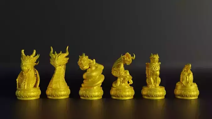Epic Dragon Chess Set With 6 Different Model 3D print model Epic Dragon Chess Set With 6 Different Model 3D print model