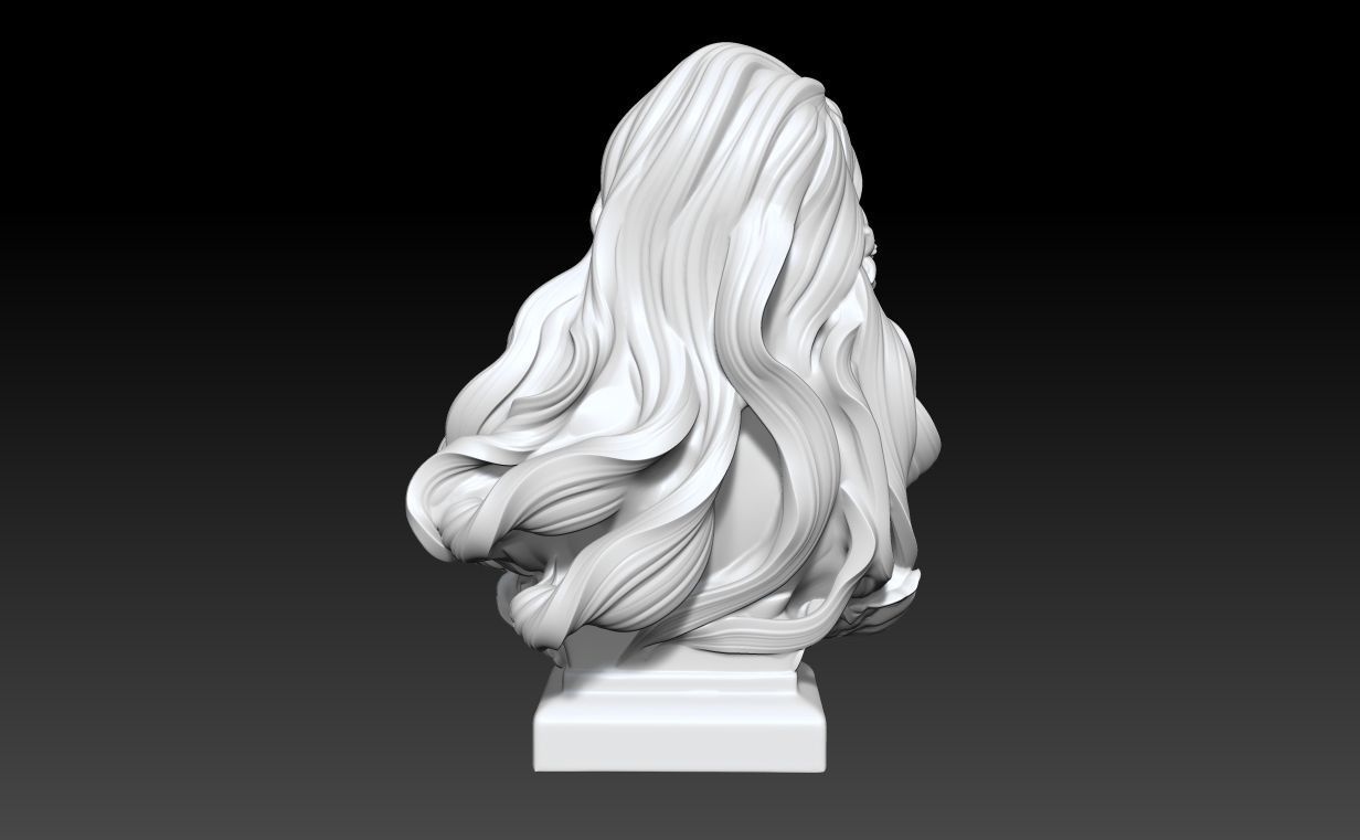 Art Nouveau Bust Statue 3D print model_6