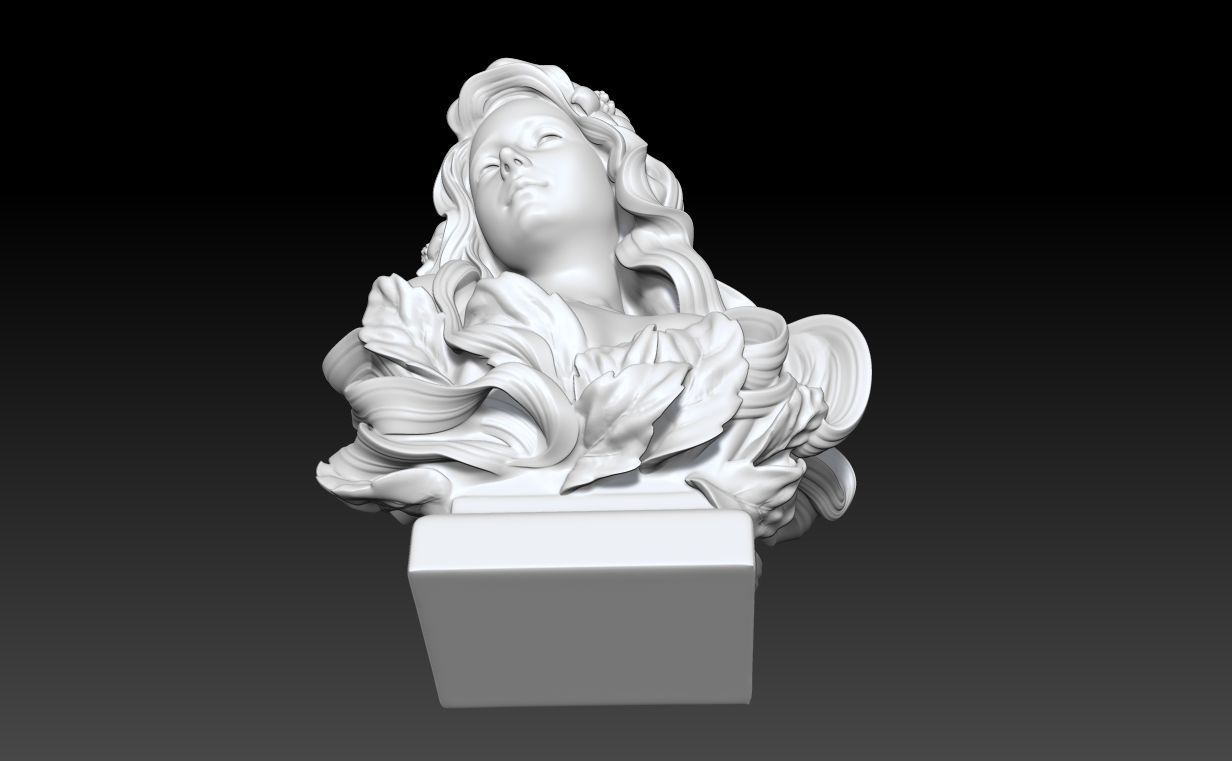 Art Nouveau Bust Statue 3D print model_12