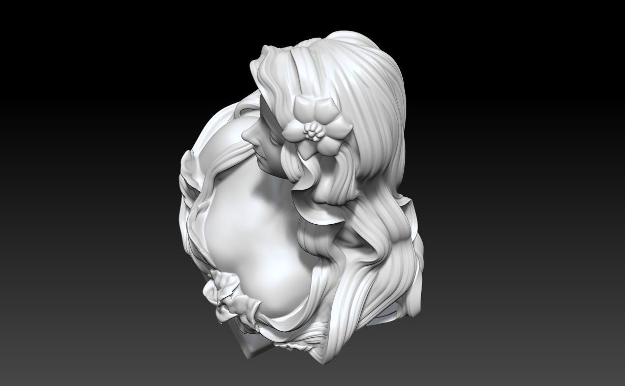 Art Nouveau Bust Statue 3D print model_18