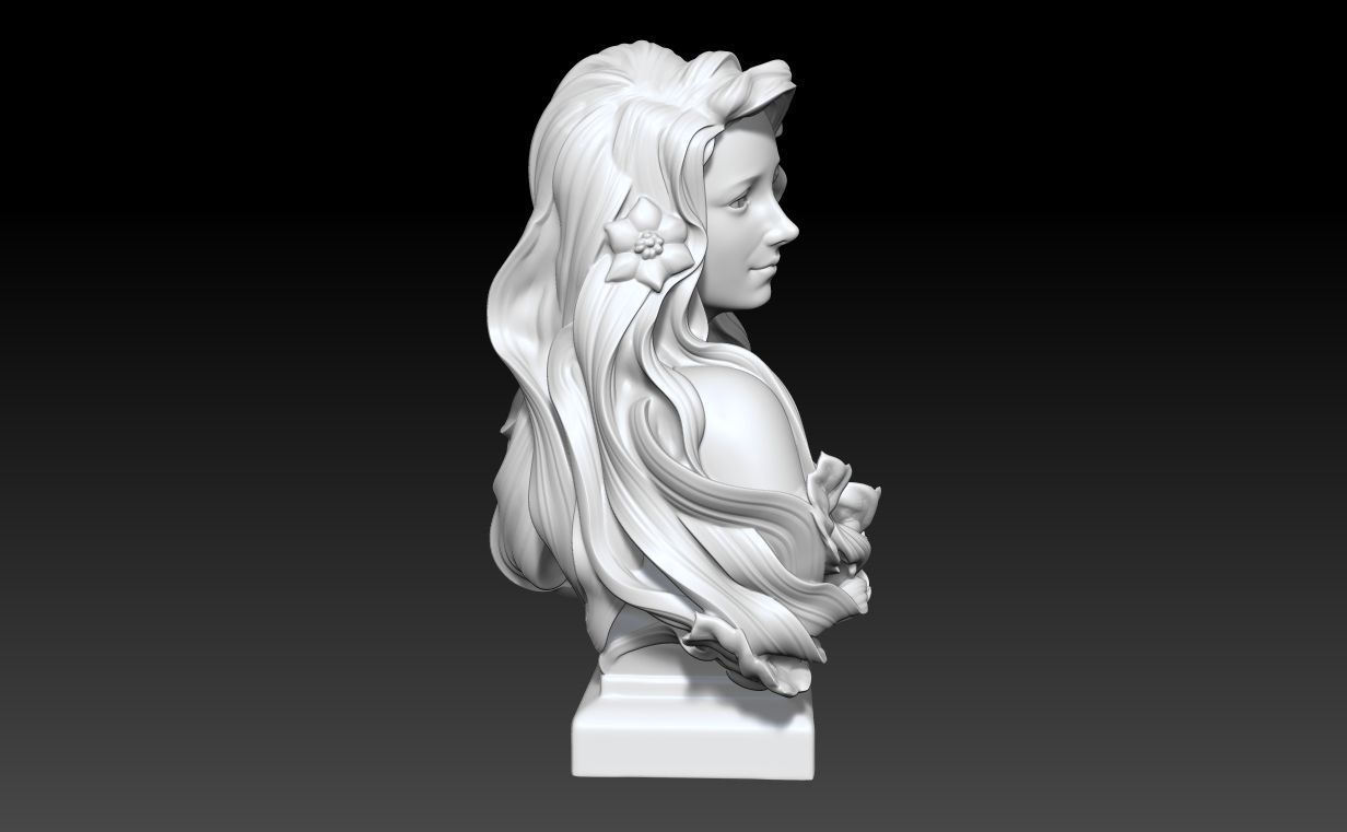 Art Nouveau Bust Statue 3D print model_4