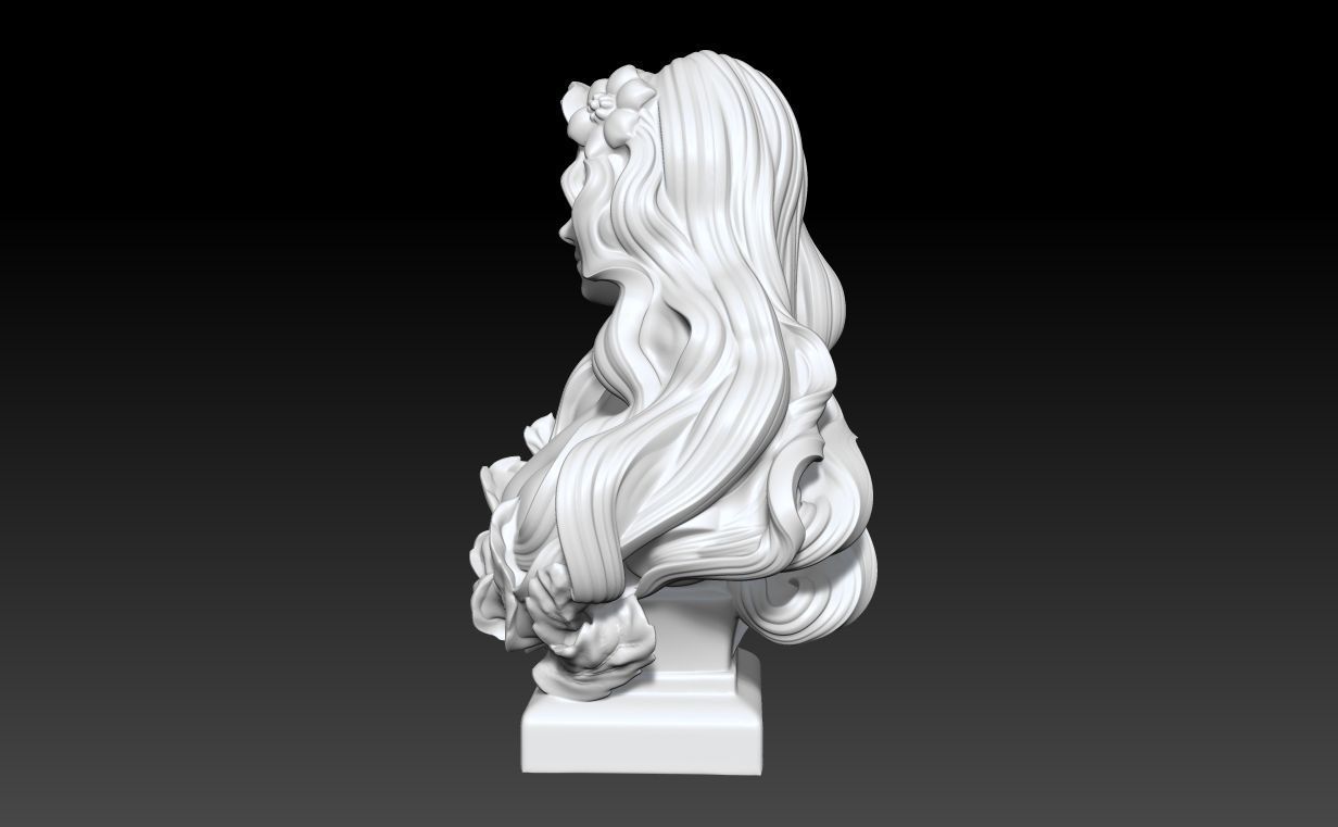 Art Nouveau Bust Statue 3D print model_7