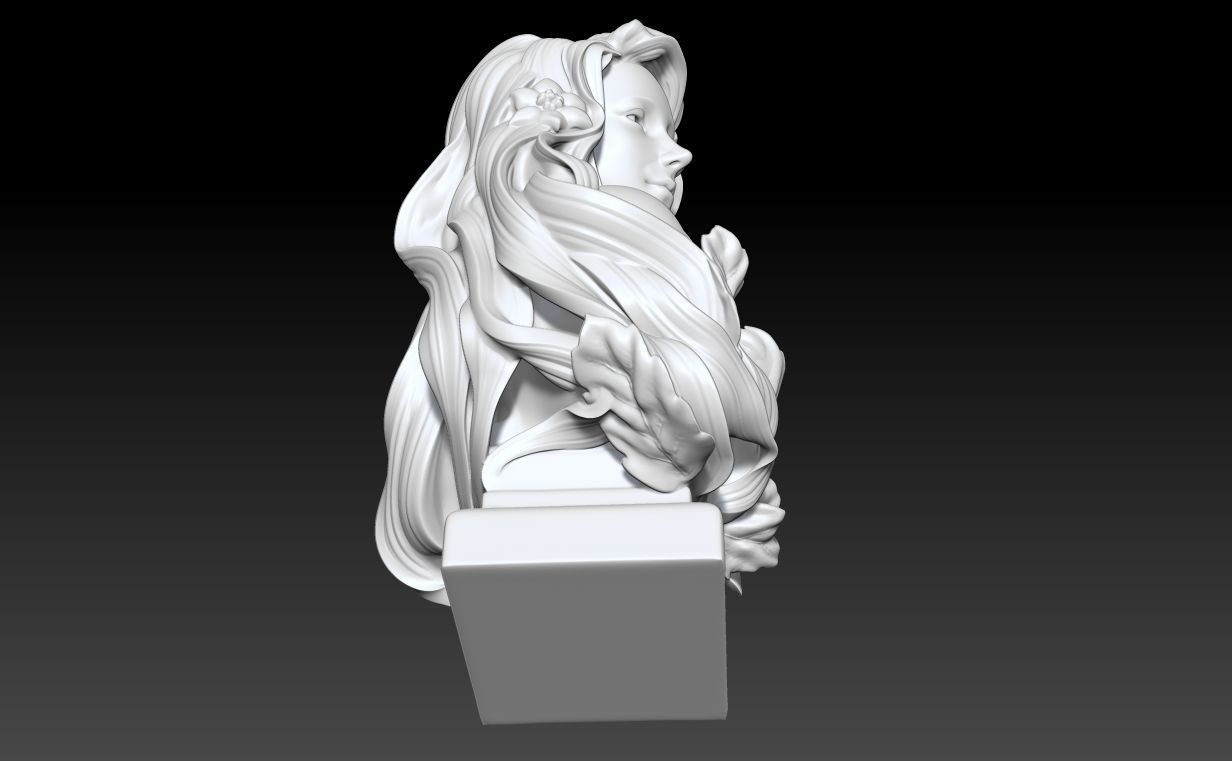 Art Nouveau Bust Statue 3D print model_13