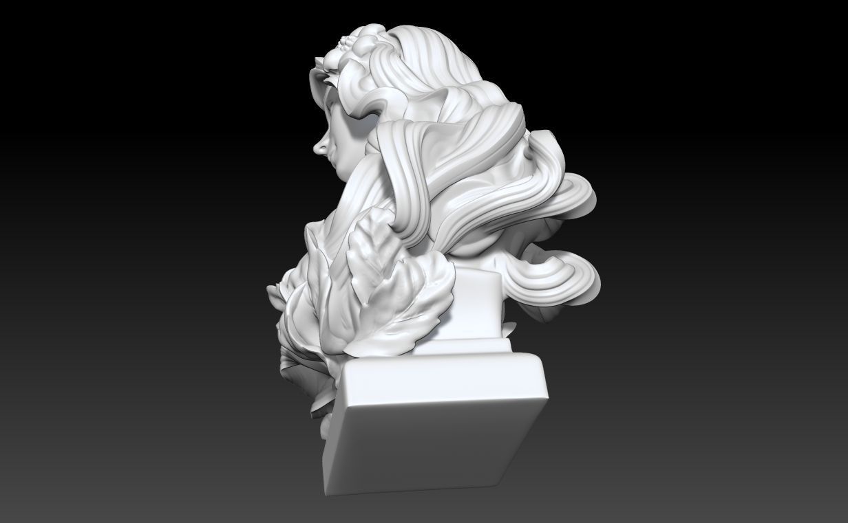 Art Nouveau Bust Statue 3D print model_14