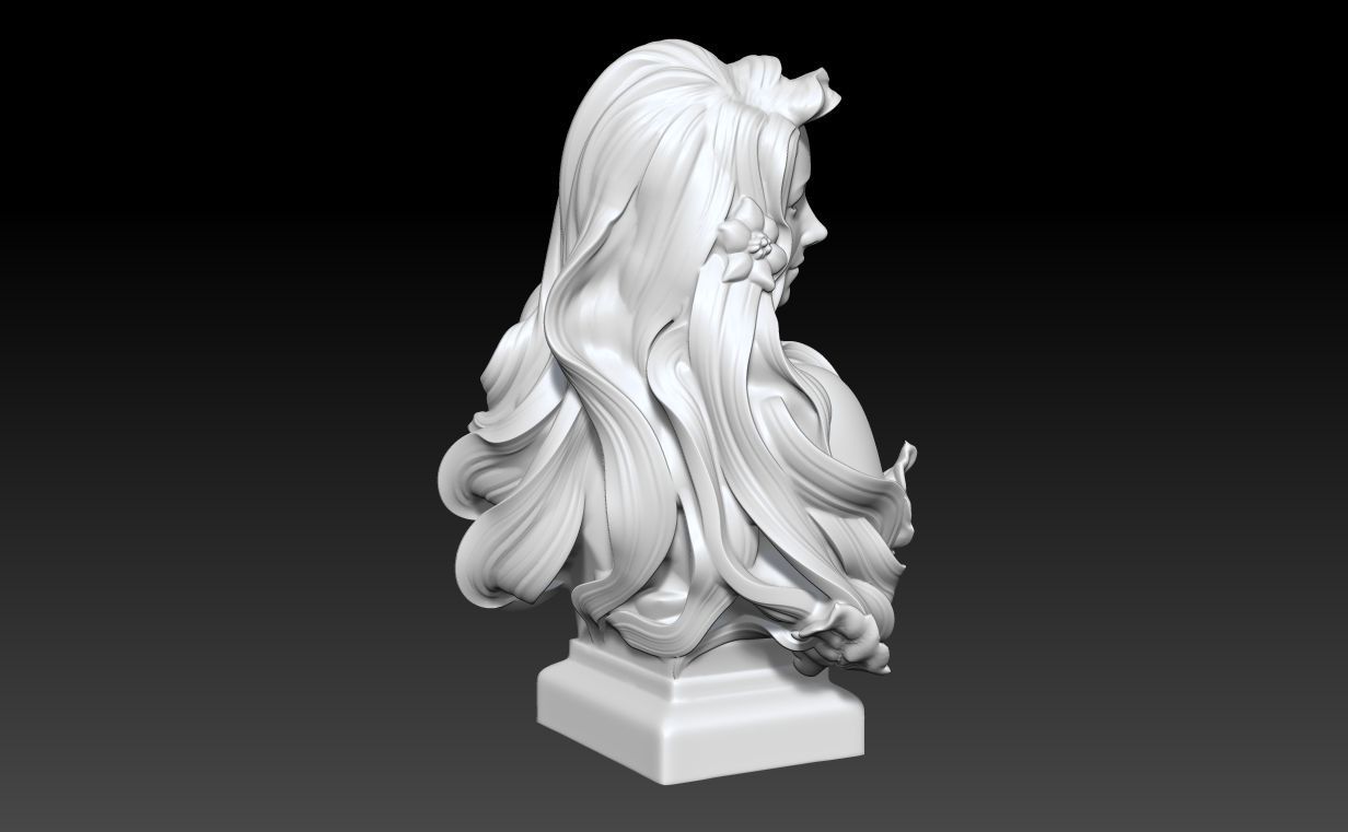 Art Nouveau Bust Statue 3D print model_5