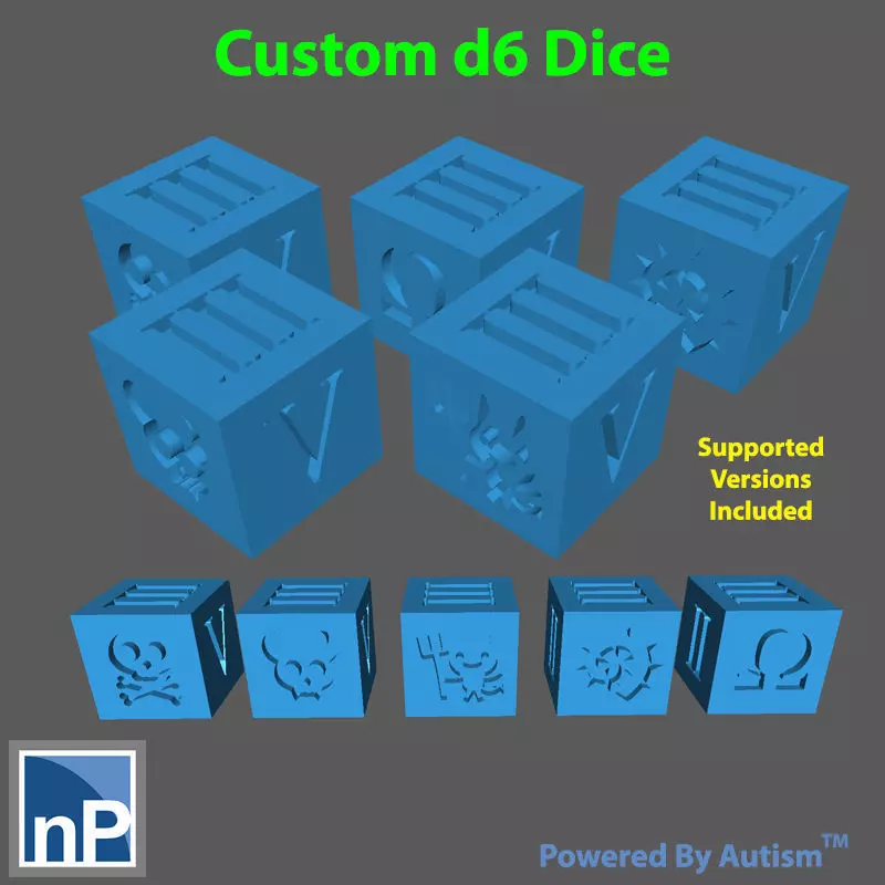 d6 Dice Variants - pack 1 Free 3D print model