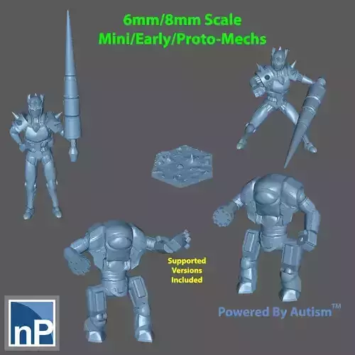 6mm-8mm Mini-Early-Proto-mechs - pack 2