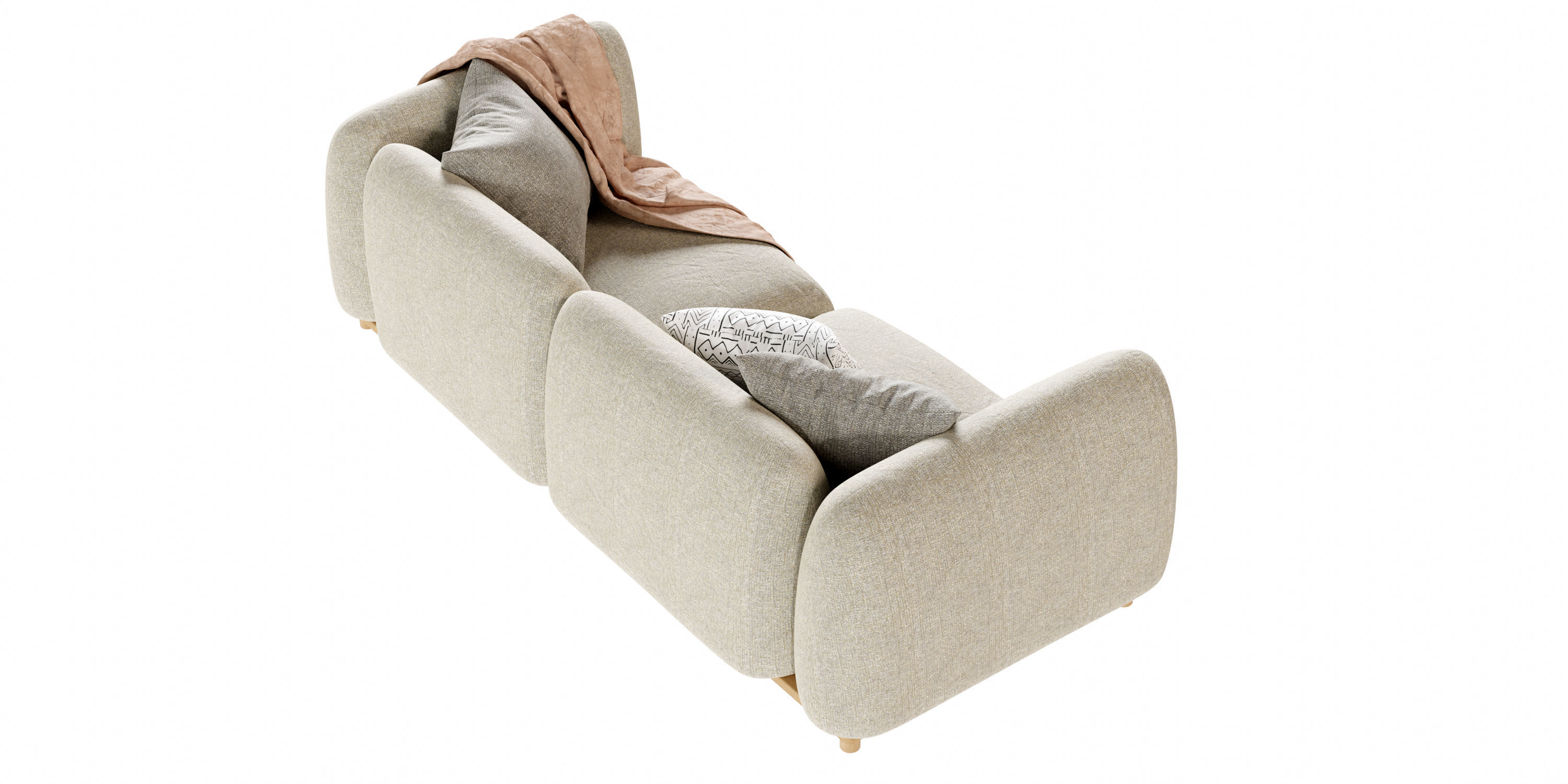 Paola Lenti Mellow Sofa 2 Seater free 3D model CGTrader