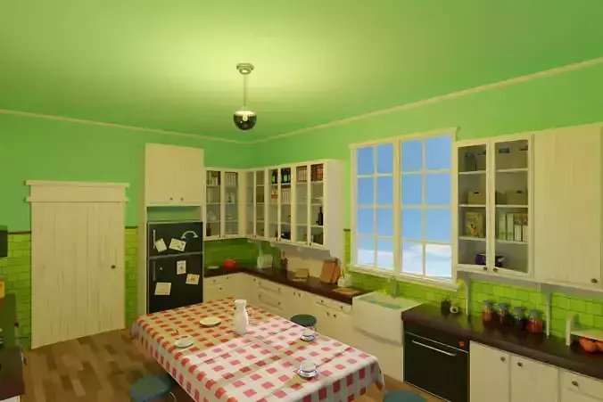 Cartoon kitchen