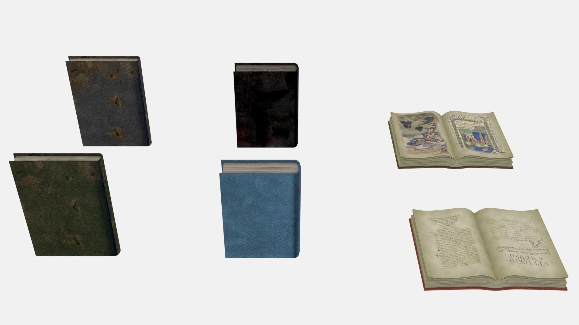 Old Ancient Books 3D model_6