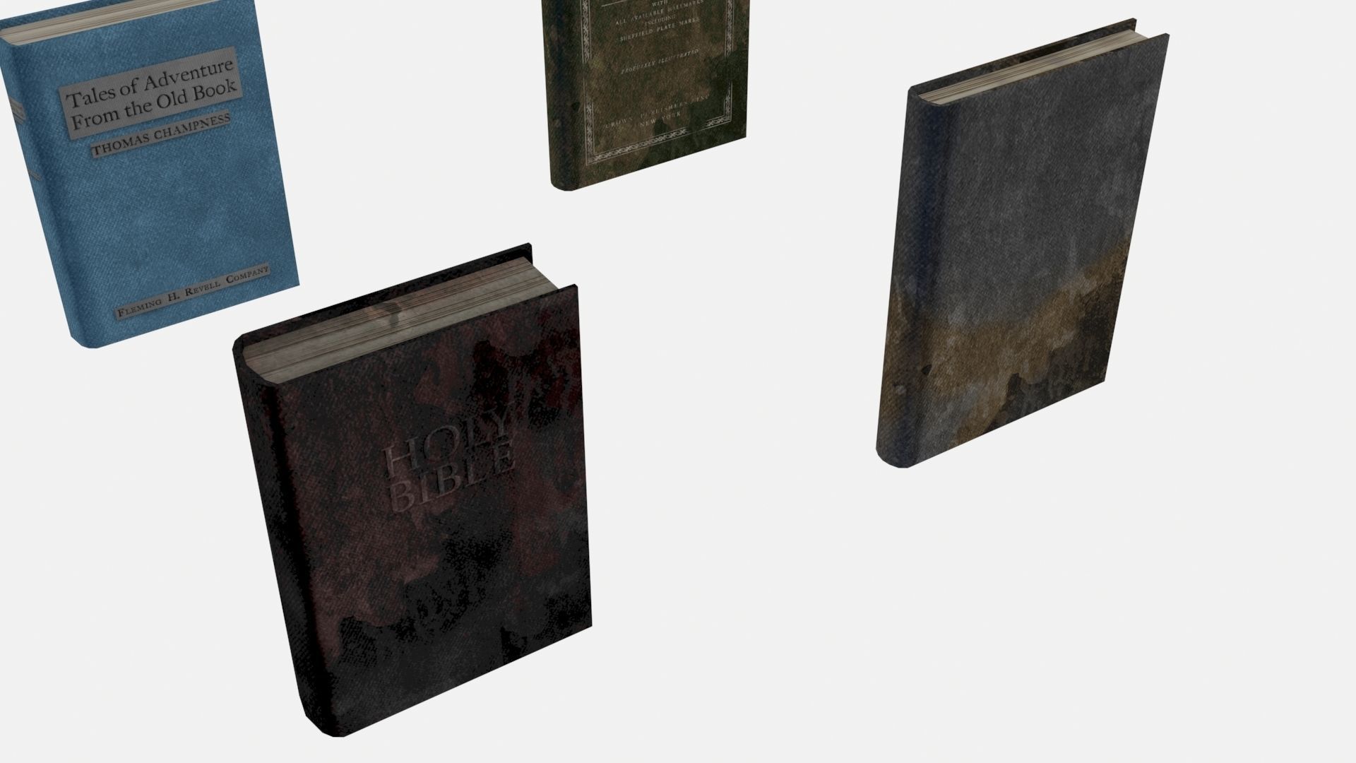 Old Ancient Books 3D model_5