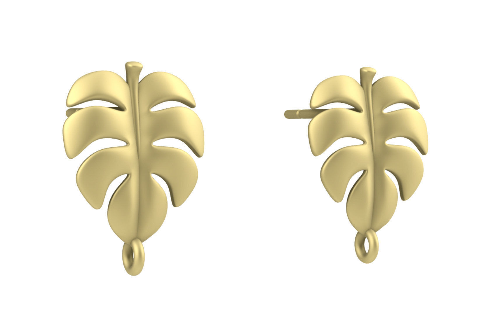 Leaf Charm Set - Monstera Leaf Charm for Ring Earrings Bracelet 3D print model_12