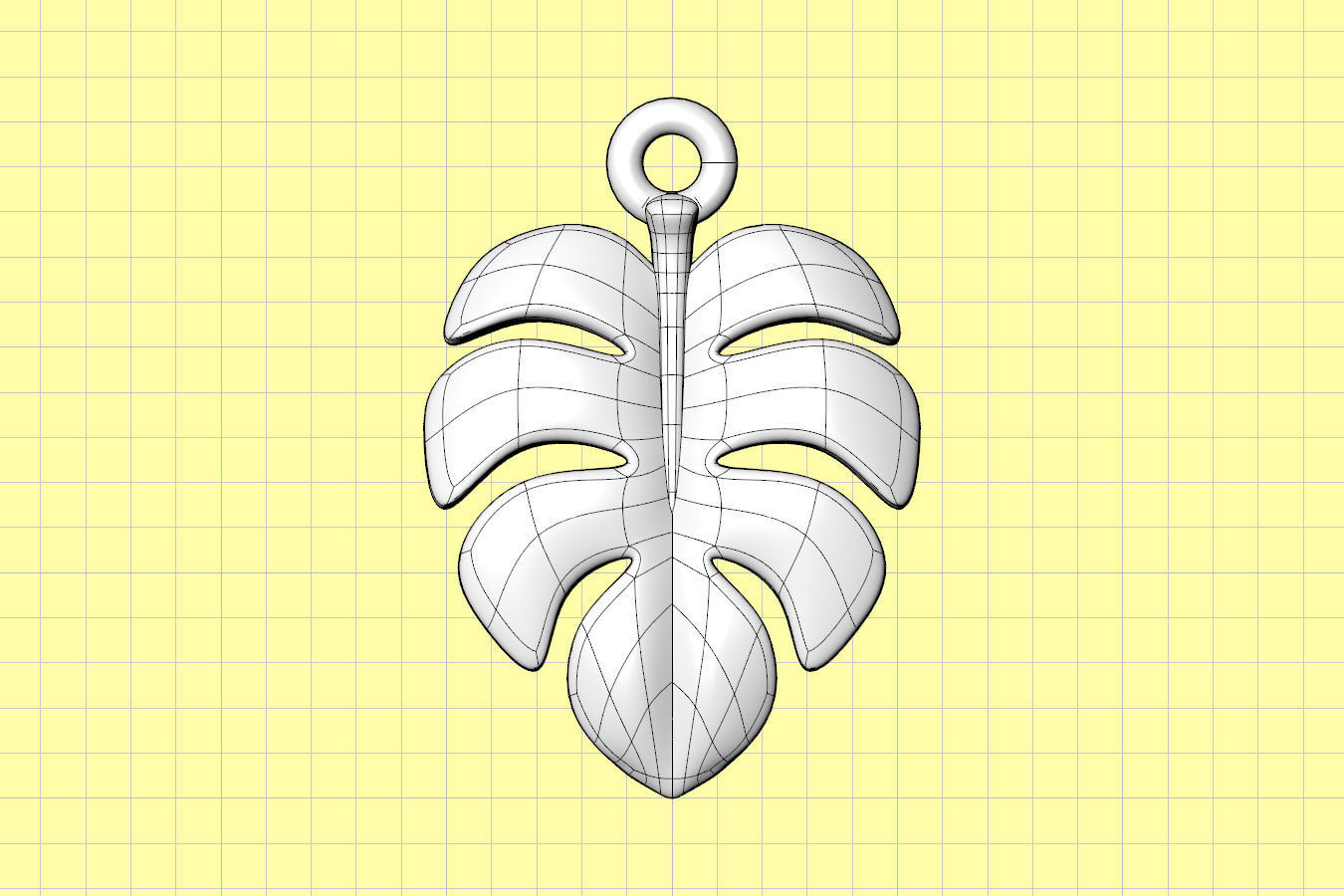 Leaf Charm Set - Monstera Leaf Charm for Ring Earrings Bracelet 3D print model_17