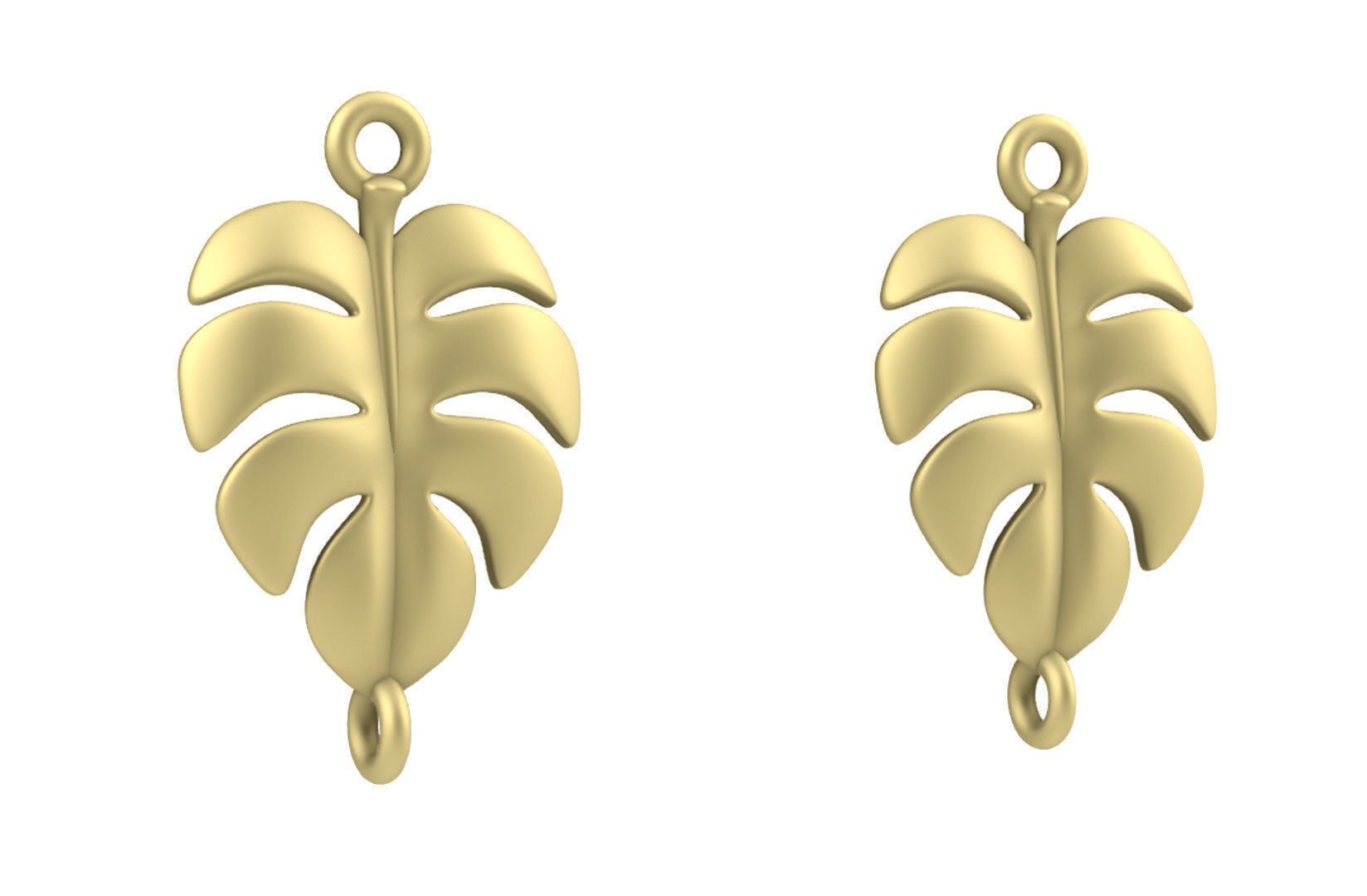 Leaf Charm Set - Monstera Leaf Charm for Ring Earrings Bracelet 3D print model_13