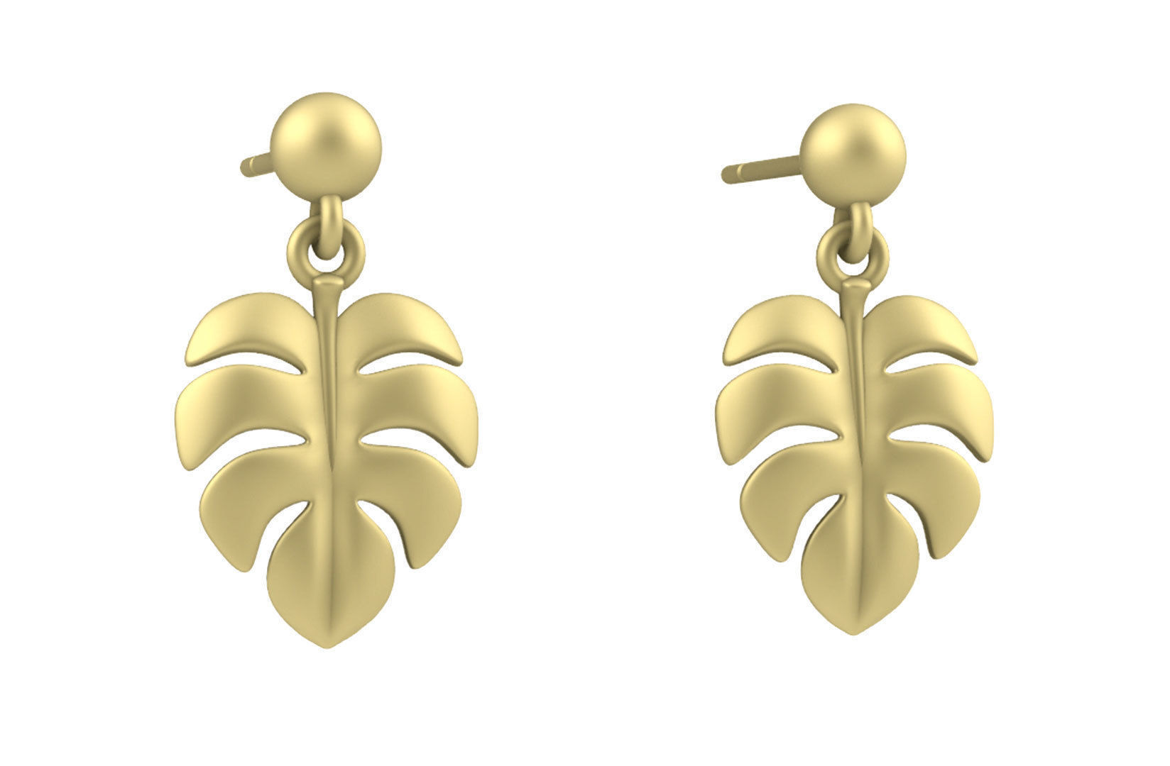Leaf Charm Set - Monstera Leaf Charm for Ring Earrings Bracelet 3D print model_10