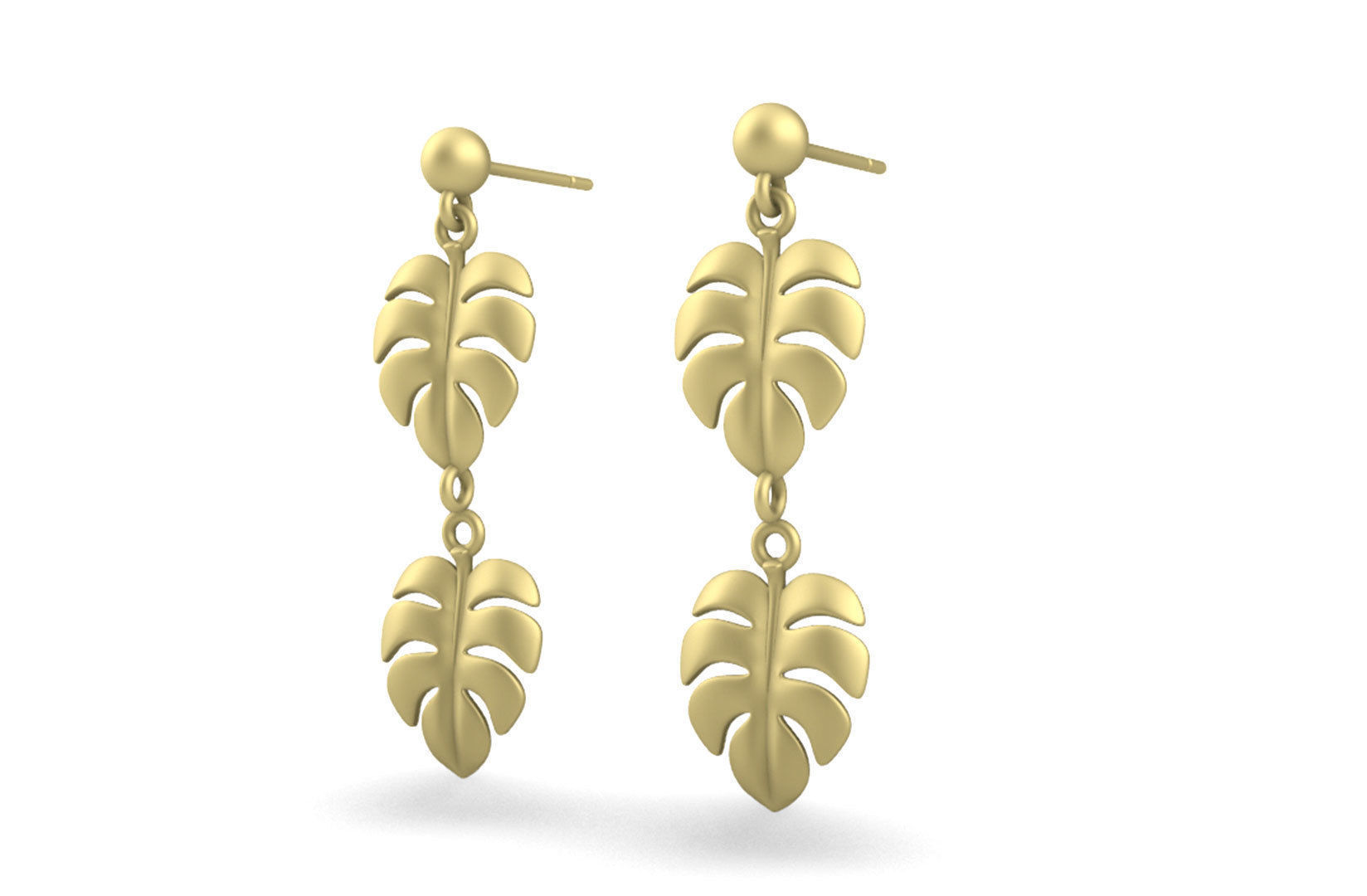 Leaf Charm Set - Monstera Leaf Charm for Ring Earrings Bracelet 3D print model_14