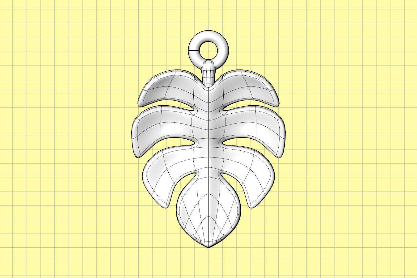 Leaf Charm Set - Monstera Leaf Charm for Ring Earrings Bracelet 3D print model_19