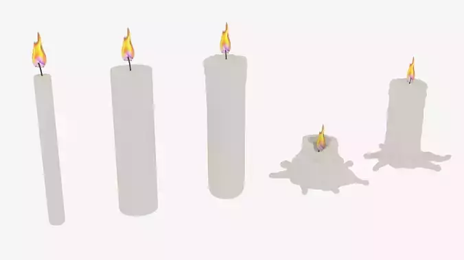 melted candles 3D model