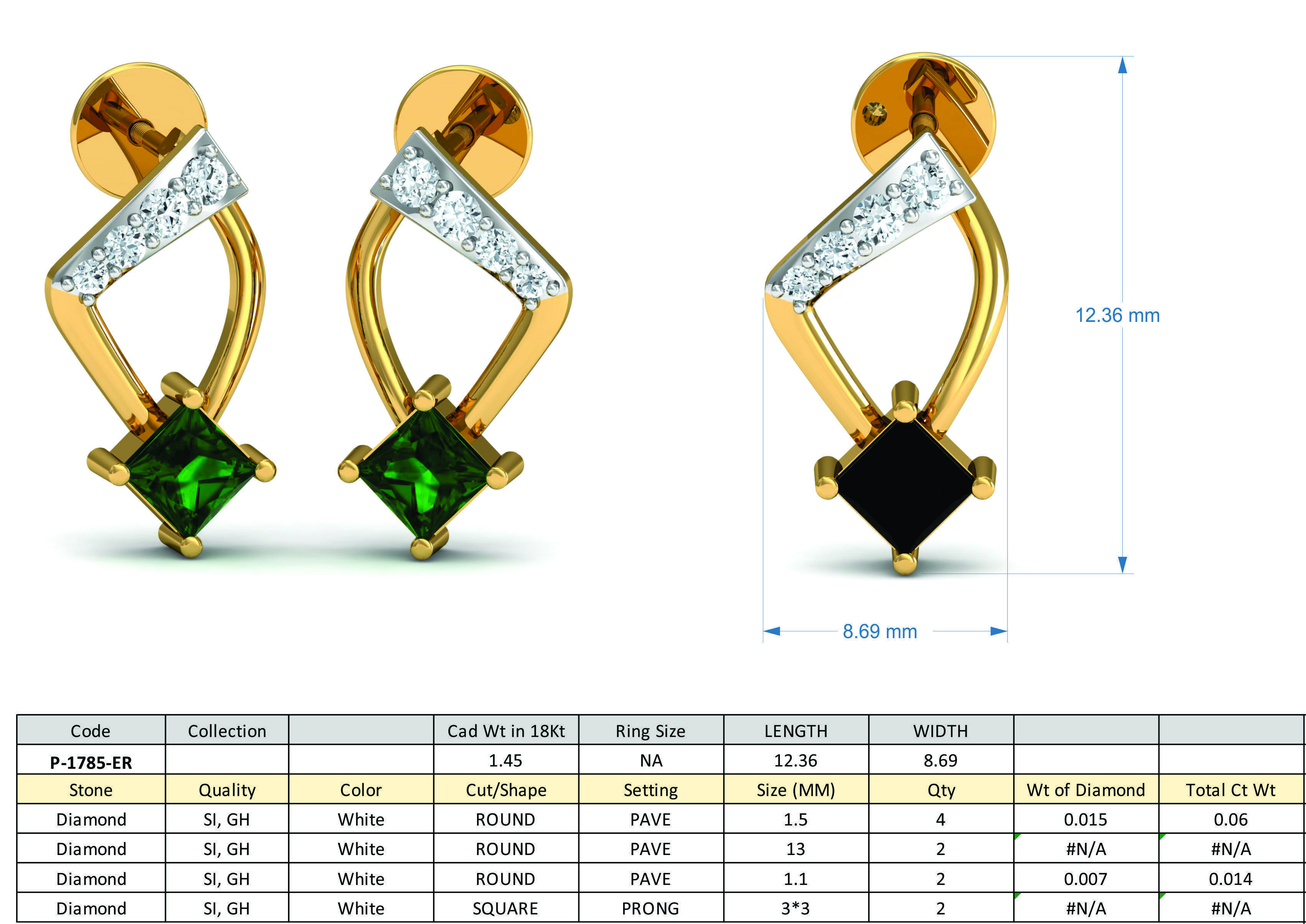 Women Ring Earrings Pendant set 3dm stl 3mf glb render details 3D print model_20