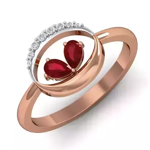 Women Ruby Ring Earrings Pendant set 3dm stl 3mf glb render