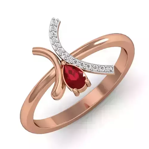 Women Ruby Ring Earrings Pendant set 3dm stl 3mf glb render