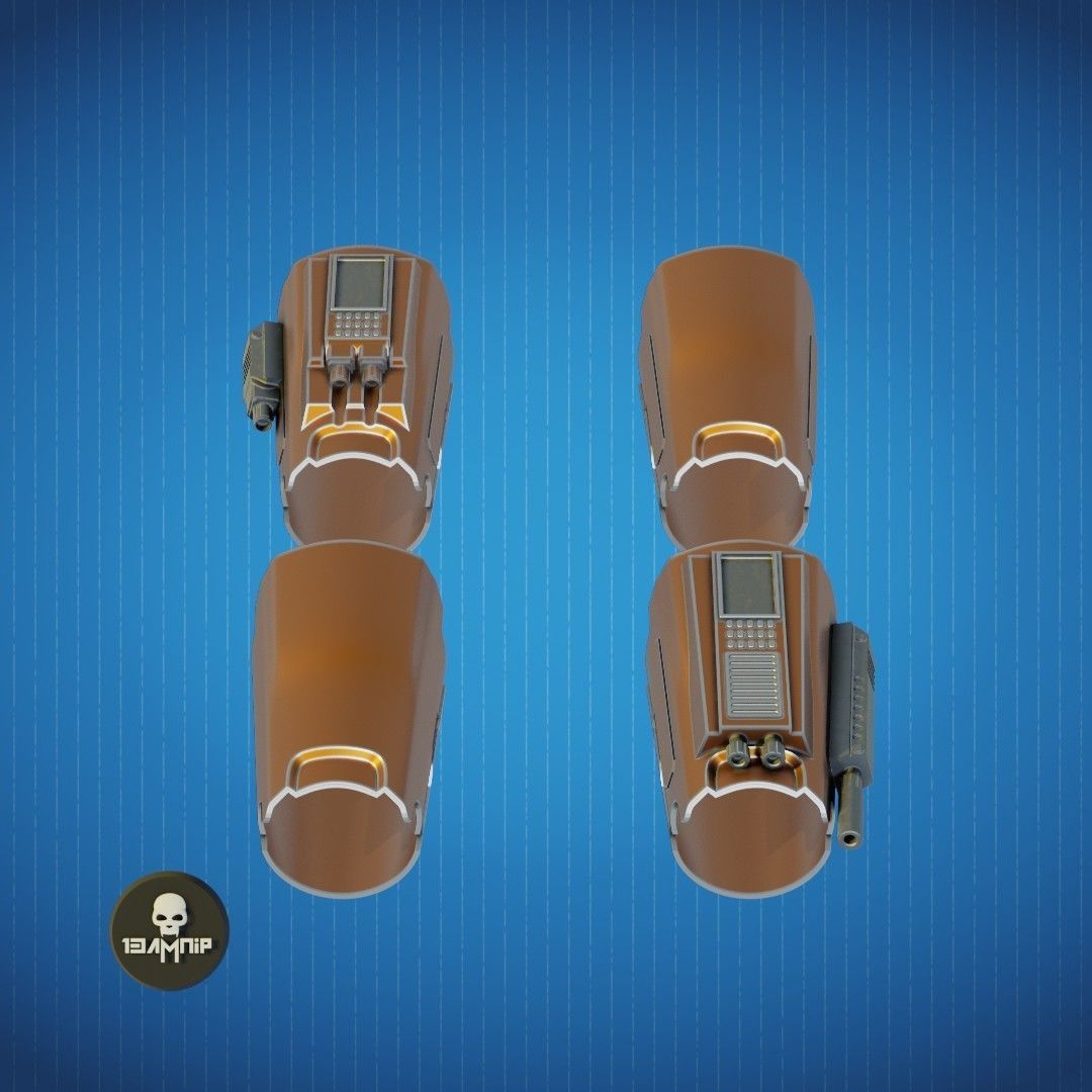 Custom Mandalorian inspired gauntlet 3D print model_5