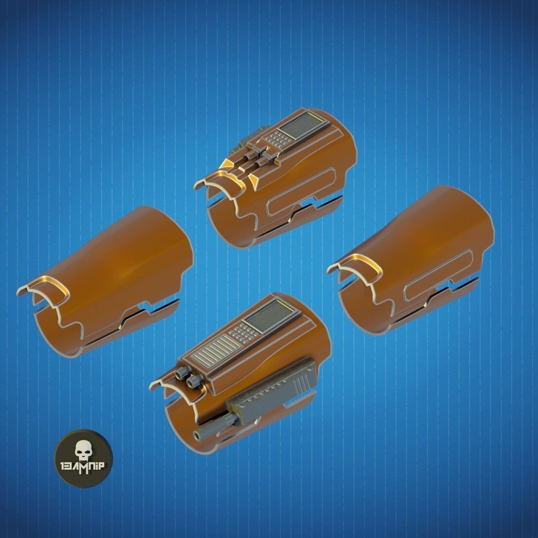 Custom Mandalorian inspired gauntlet 3D print model_6