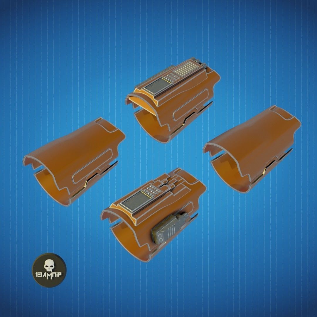 Custom Mandalorian inspired gauntlet 3D print model_10