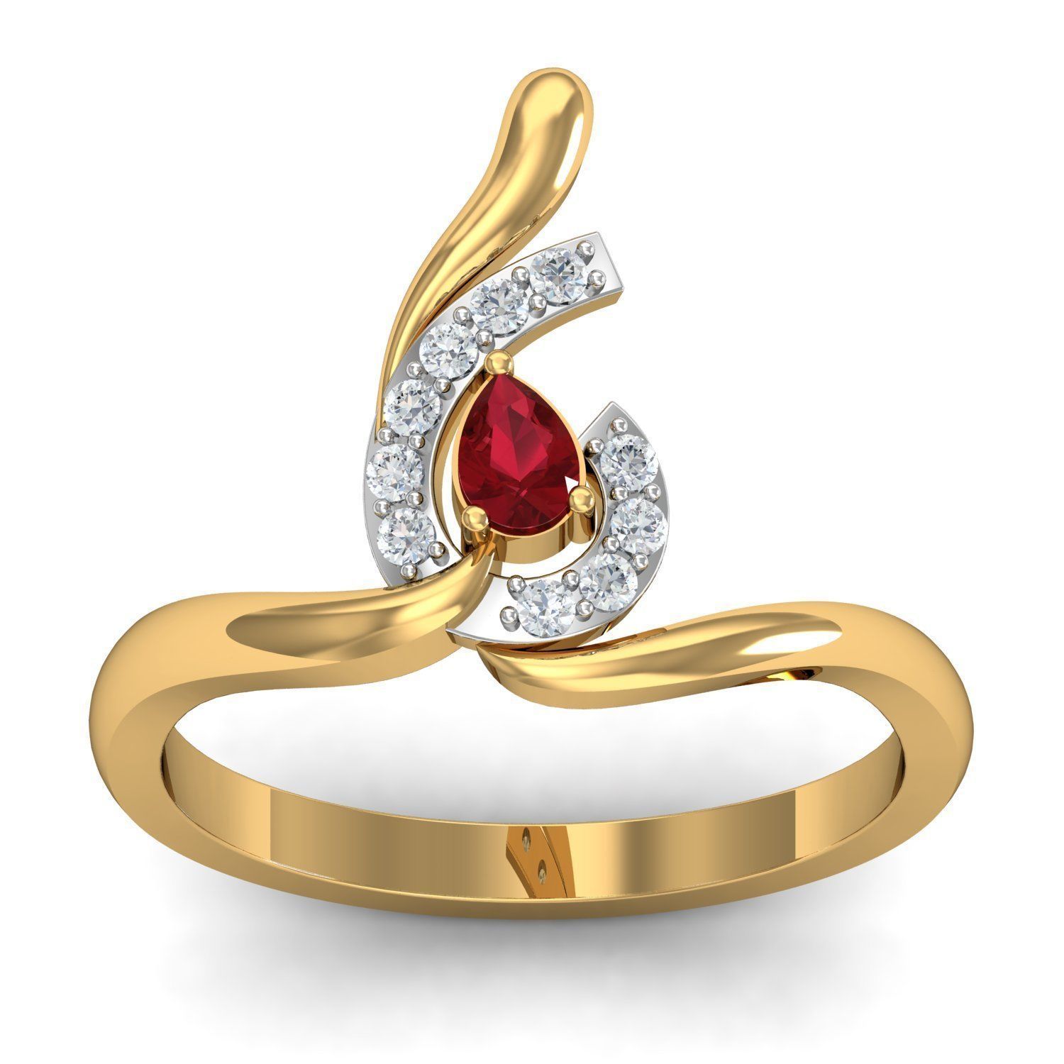 Women Ruby Ring Earrings Pendant set 3dm stl 3mf glb render 3D print model_23