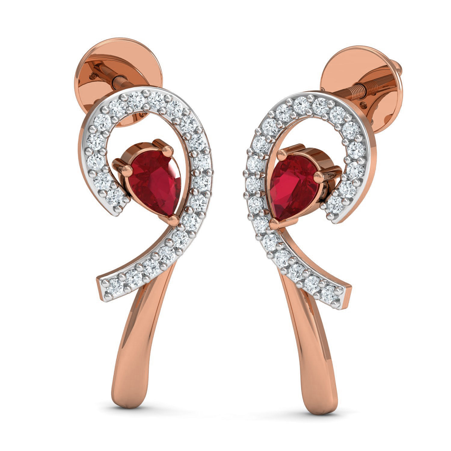 Women Ruby Ring Earrings Pendant set 3dm stl 3mf glb render 3D print model_1