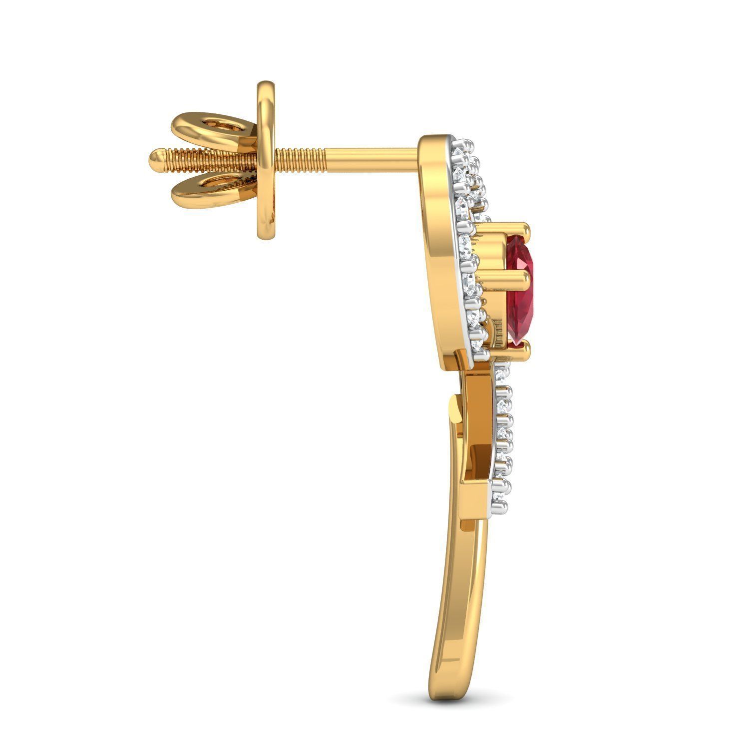 Women Ruby Ring Earrings Pendant set 3dm stl 3mf glb render 3D print model_17