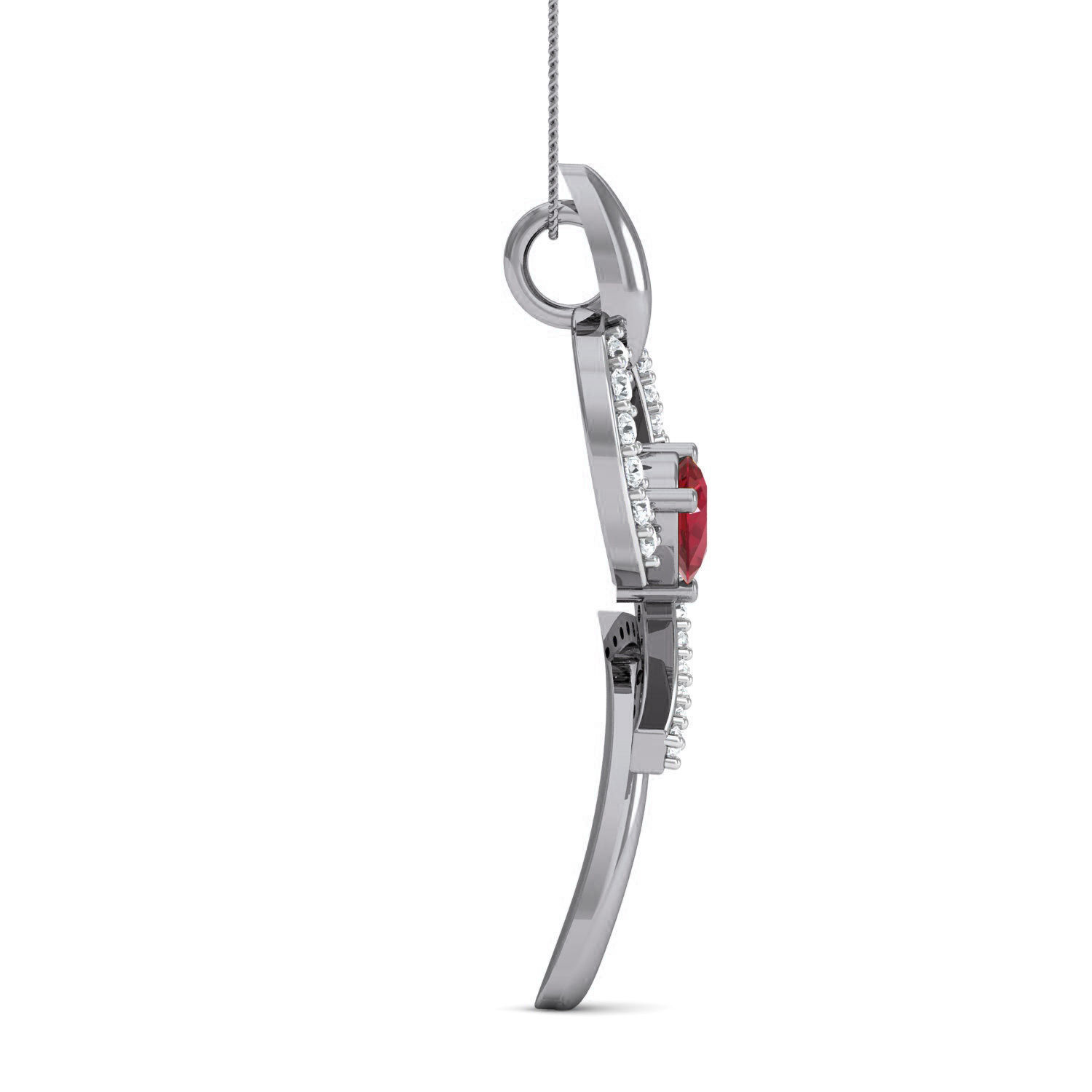 Women Ruby Ring Earrings Pendant set 3dm stl 3mf glb render 3D print model_7