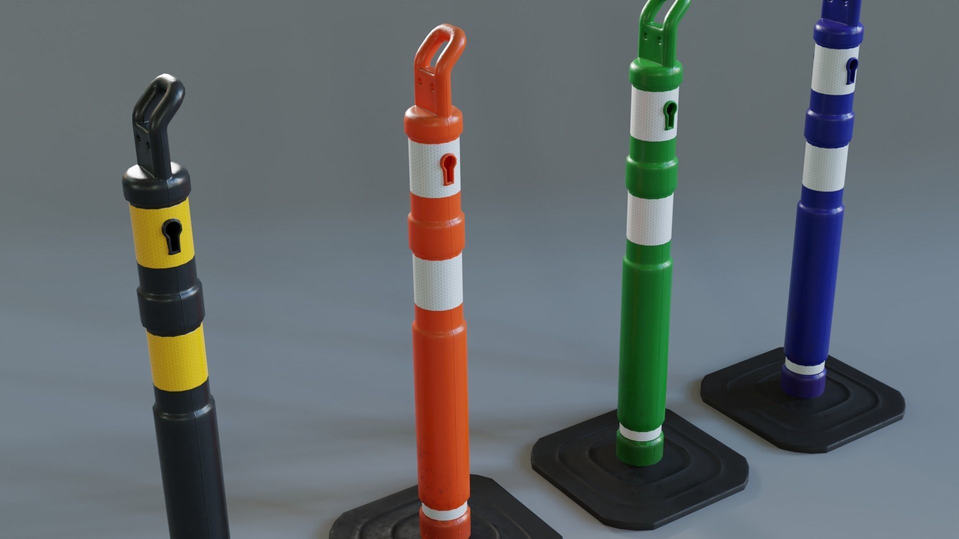 Cone Balizador Low-poly 3D model_1