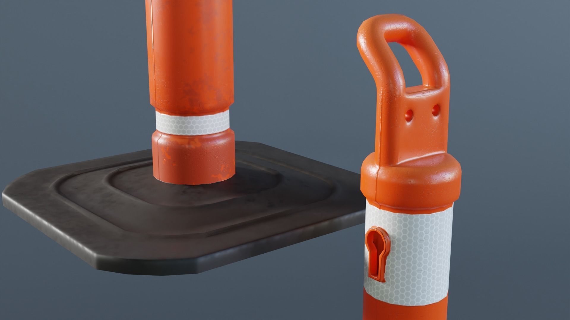 Cone Balizador Low-poly 3D model_3