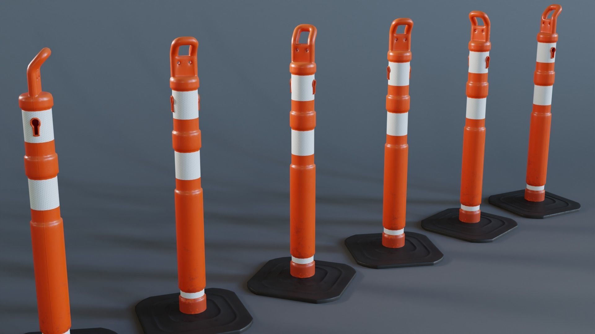 Cone Balizador Low-poly 3D model_4