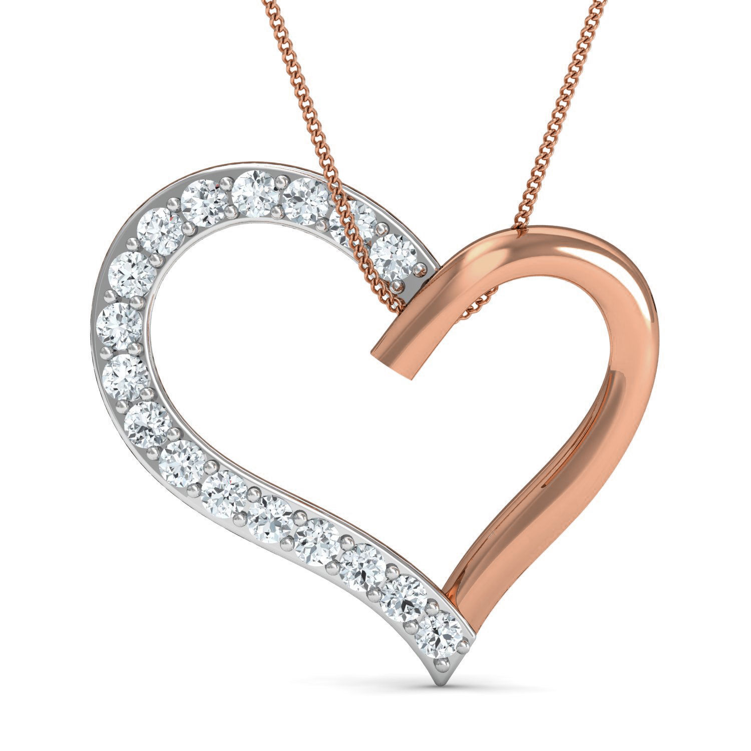 Heart Women Ring Earrings Pendant set 3dm stl 3mf glb render 3D print model_2