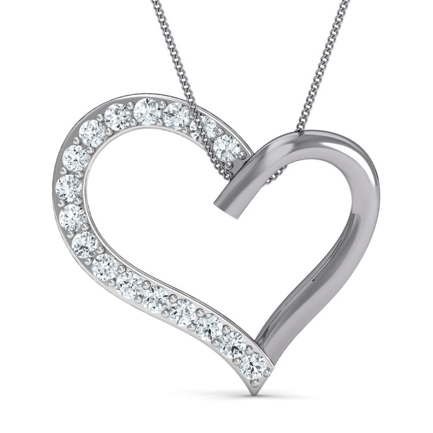 Heart Women Ring Earrings Pendant set 3dm stl 3mf glb render 3D print model_4