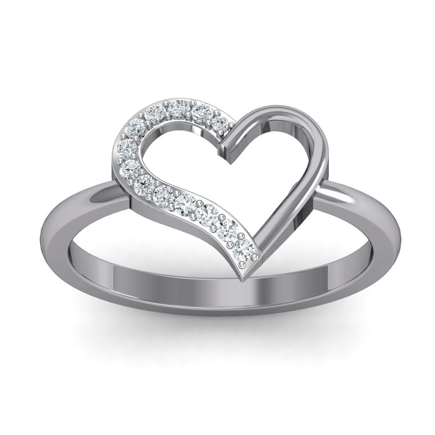 Heart Women Ring Earrings Pendant set 3dm stl 3mf glb render 3D print model_24