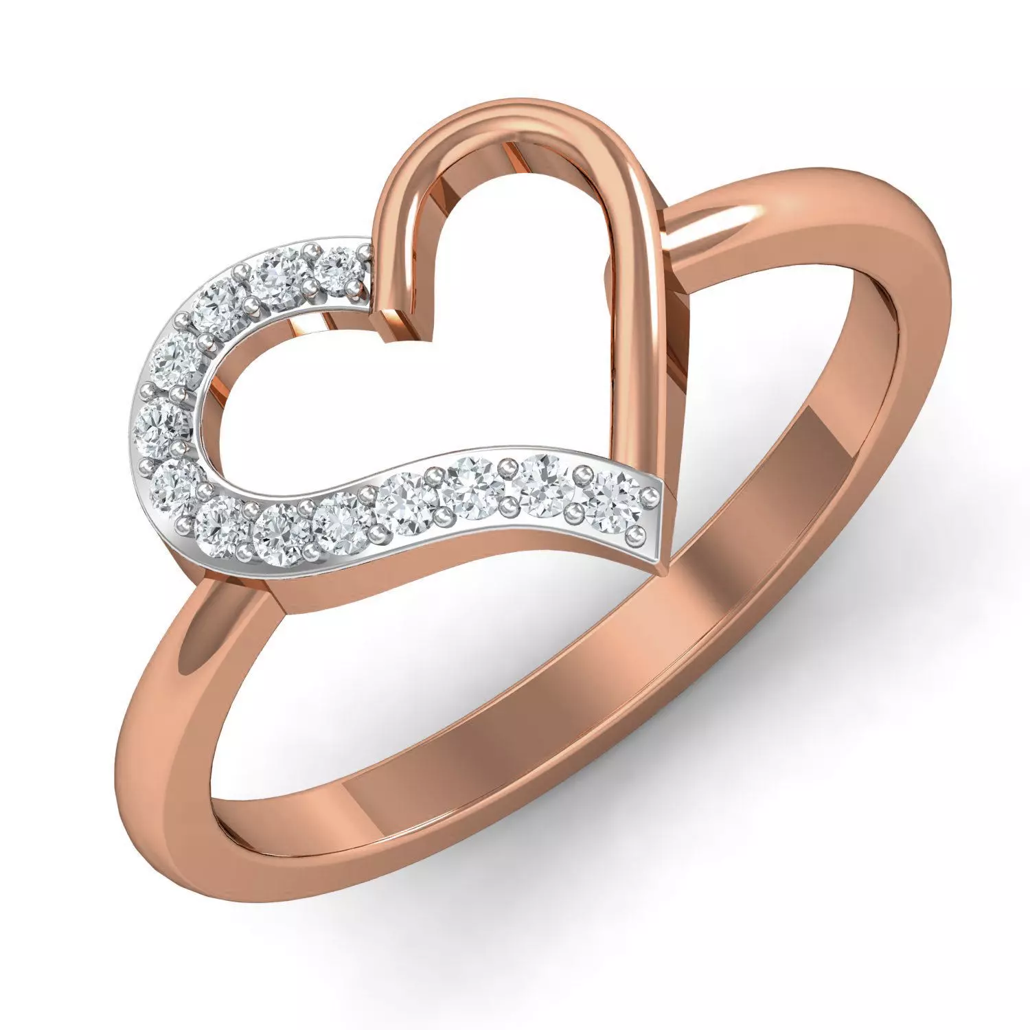 Heart Women Ring Earrings Pendant set 3dm stl 3mf glb render 3D print model_0