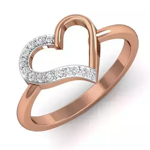 Heart Women Ring Earrings Pendant set 3dm stl 3mf glb render 3D print model